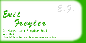 emil freyler business card